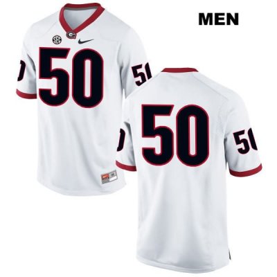 Men's Georgia Bulldogs NCAA #50 Warren Ericson Nike Stitched White Authentic No Name College Football Jersey JDS4854IQ